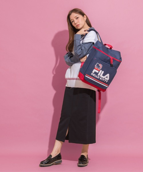 FILA(フィラ)の「【FILA/フィラ】フィラ×キティコラボ ボックスデイパック(バックパック/リュック・レディース・ネイビー/ホワイト/ブラック・FREE)」の12枚目の写真
