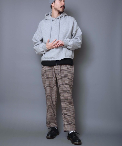 KANGOL(カンゴール)の「【KANGOL/カンゴール】ツイードパンツ チェックパンツ ワイドパンツ テーパードシルエット ウエストゴム仕様(その他パンツ・メンズ・グレー/ベージュ・MEDIUM/LARGE/X-LARGE)」の15枚目の写真