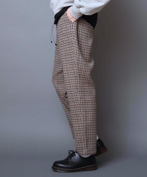 KANGOL(カンゴール)の「【KANGOL/カンゴール】ツイードパンツ チェックパンツ ワイドパンツ テーパードシルエット ウエストゴム仕様(その他パンツ・メンズ・グレー/ベージュ・MEDIUM/LARGE/X-LARGE)」の6枚目の写真