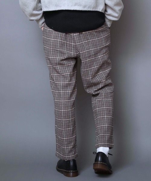 KANGOL(カンゴール)の「【KANGOL/カンゴール】ツイードパンツ チェックパンツ ワイドパンツ テーパードシルエット ウエストゴム仕様(その他パンツ・メンズ・グレー/ベージュ・MEDIUM/LARGE/X-LARGE)」の7枚目の写真