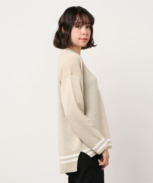 DING（ディング）の「DING/スクールニット（ニット/セーター・レディース・ベージュ/ホワイト/ブラック・FREE）」の15枚目の写真