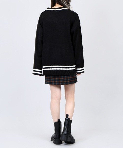 DING（ディング）の「DING/スクールニット（ニット/セーター・レディース・ベージュ/ホワイト/ブラック・FREE）」の7枚目の写真