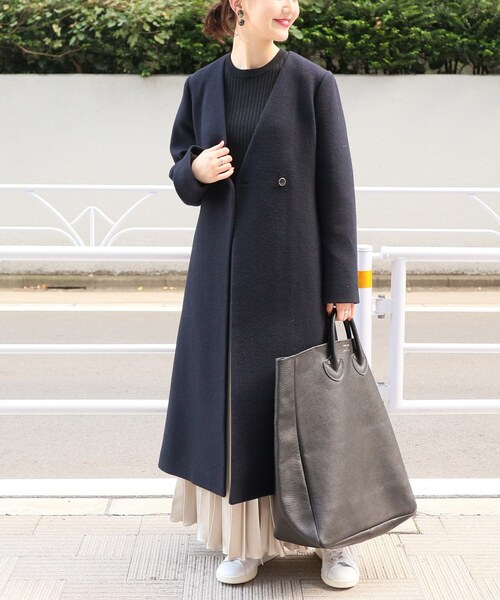 セール ブランド古着 ノーカラーコート ノーカラーコート Iena イエナ のファッション通販 Zozoused