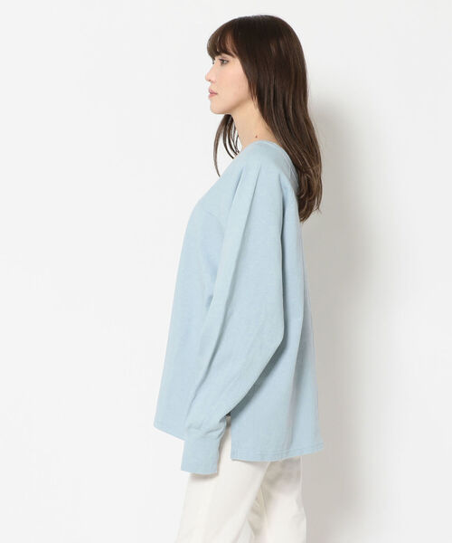 Uncut Bound（アンカットバウンド）の「Uncut Bound(アンカットバウンド) 2WAY 配色ドルマンカットソー（Tシャツ/カットソー・レディース・キナリ/サックスブルー/ブラック・FREE）」の4枚目の写真