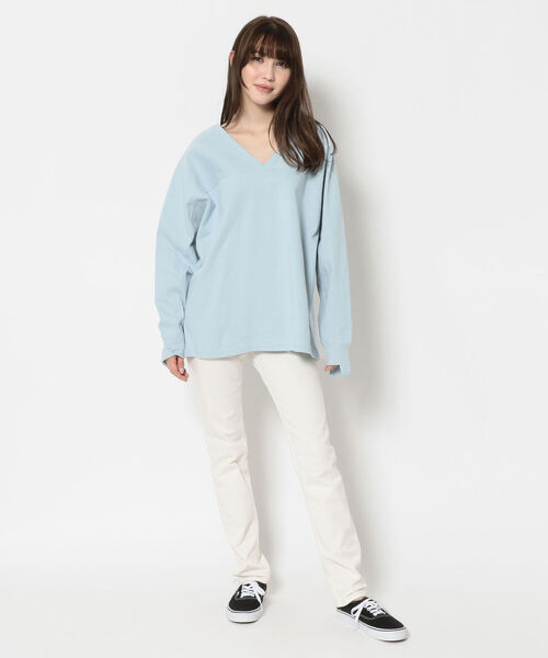 Uncut Bound（アンカットバウンド）の「Uncut Bound(アンカットバウンド) 2WAY 配色ドルマンカットソー（Tシャツ/カットソー・レディース・キナリ/サックスブルー/ブラック・FREE）」の14枚目の写真