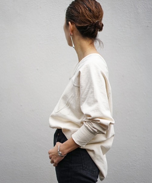 Uncut Bound（アンカットバウンド）の「Uncut Bound(アンカットバウンド) 2WAY 配色ドルマンカットソー（Tシャツ/カットソー・レディース・キナリ/サックスブルー/ブラック・FREE）」の15枚目の写真