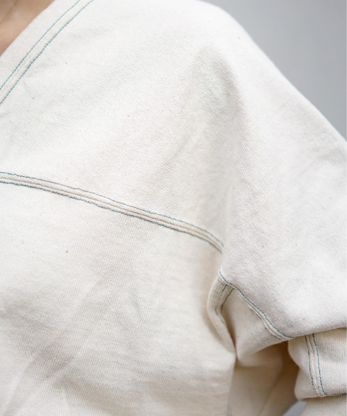 Uncut Bound（アンカットバウンド）の「Uncut Bound(アンカットバウンド) 2WAY 配色ドルマンカットソー（Tシャツ/カットソー・レディース・キナリ/サックスブルー/ブラック・FREE）」の19枚目の写真