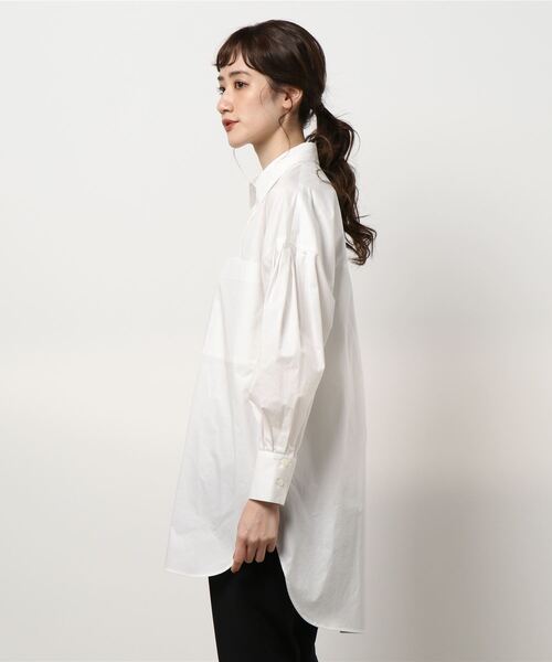 1er Arrondissement（プルミエアロンディスモン）の「コンパクトツイルシャツ（シャツ/ブラウス・レディース・ホワイト/サックスブルー/ネイビー・38/36）」の4枚目の写真