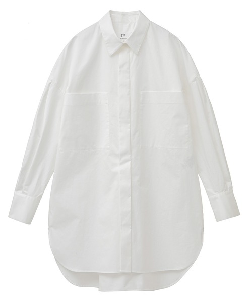 1er Arrondissement（プルミエアロンディスモン）の「コンパクトツイルシャツ（シャツ/ブラウス・レディース・ホワイト/サックスブルー/ネイビー・38/36）」の2枚目の写真