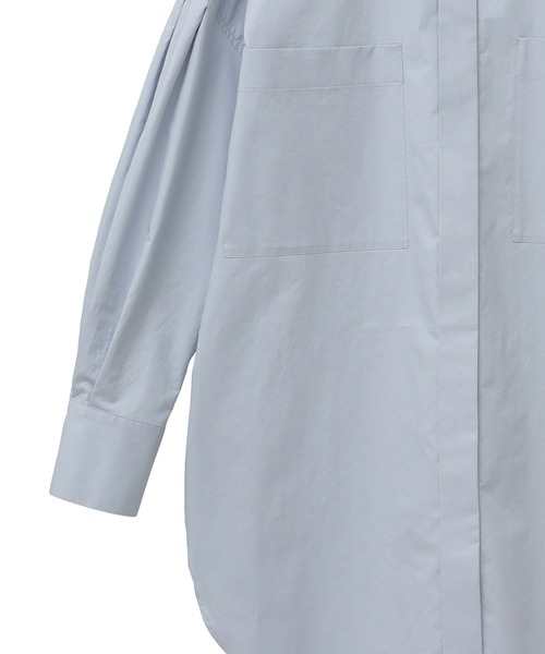 1er Arrondissement（プルミエアロンディスモン）の「コンパクトツイルシャツ（シャツ/ブラウス・レディース・ホワイト/サックスブルー/ネイビー・38/36）」の10枚目の写真