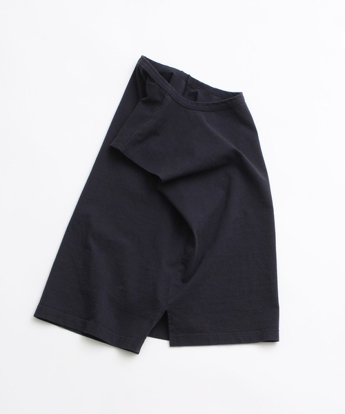 aimer le mieux（エメルミュー）の「aimer　USAコットン18/-天竺 製品染フレンチスリーブプルオーバー（Tシャツ/カットソー・レディース・ベージュ/ネイビー/ピンク/サックスブルー/ダークブラウン/オフホワイト・FREE）」の4枚目の写真