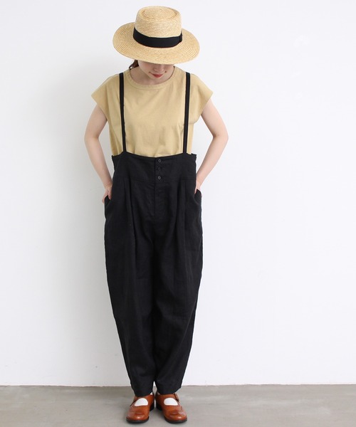 aimer le mieux（エメルミュー）の「aimer　USAコットン18/-天竺 製品染フレンチスリーブプルオーバー（Tシャツ/カットソー・レディース・ベージュ/ネイビー/ピンク/サックスブルー/ダークブラウン/オフホワイト・FREE）」の14枚目の写真