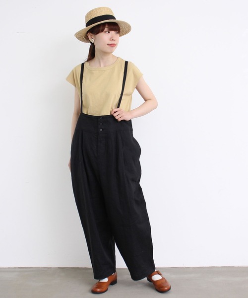 aimer le mieux（エメルミュー）の「aimer　USAコットン18/-天竺 製品染フレンチスリーブプルオーバー（Tシャツ/カットソー・レディース・ベージュ/ネイビー/ピンク/サックスブルー/ダークブラウン/オフホワイト・FREE）」の15枚目の写真