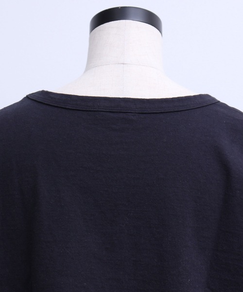 aimer le mieux（エメルミュー）の「aimer　USAコットン18/-天竺 製品染フレンチスリーブプルオーバー（Tシャツ/カットソー・レディース・ベージュ/ネイビー/ピンク/サックスブルー/ダークブラウン/オフホワイト・FREE）」の9枚目の写真