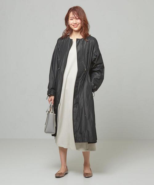 GYMPHLEX(ジムフレックス)の「<Gymphlex>●MCRO/P タフタ ドロスト ノーカラーコート(その他アウター・レディース・ブラック/オリーブ・FREE)」の13枚目の写真