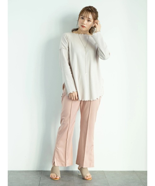 earth music&ecology(アースミュージックアンドエコロジー)の「【WEB限定】ランダムリブチュニック *(Tシャツ/カットソー・レディース・オフホワイト/ライトベージュ・FREE)」の10枚目の写真