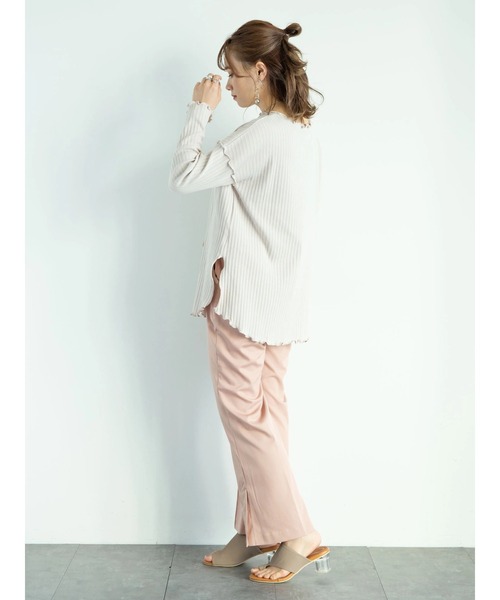 earth music&ecology(アースミュージックアンドエコロジー)の「【WEB限定】ランダムリブチュニック *(Tシャツ/カットソー・レディース・オフホワイト/ライトベージュ・FREE)」の7枚目の写真