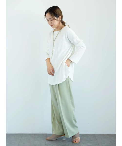 earth music&ecology(アースミュージックアンドエコロジー)の「【WEB限定】ランダムリブチュニック *(Tシャツ/カットソー・レディース・オフホワイト/ライトベージュ・FREE)」の12枚目の写真