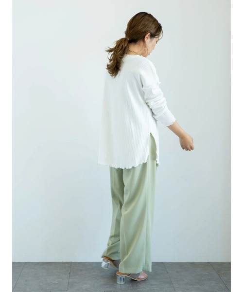 earth music&ecology(アースミュージックアンドエコロジー)の「【WEB限定】ランダムリブチュニック *(Tシャツ/カットソー・レディース・オフホワイト/ライトベージュ・FREE)」の18枚目の写真