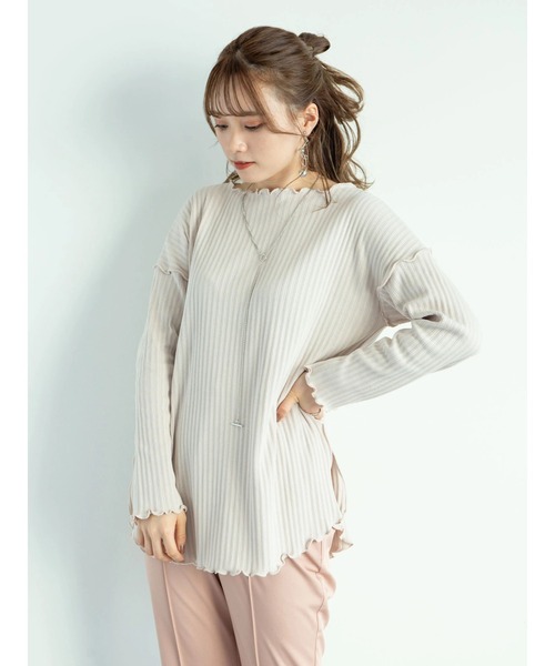 earth music&ecology(アースミュージックアンドエコロジー)の「【WEB限定】ランダムリブチュニック *(Tシャツ/カットソー・レディース・オフホワイト/ライトベージュ・FREE)」の15枚目の写真