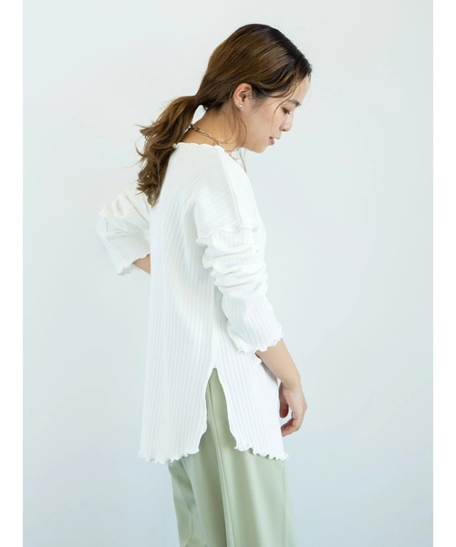 earth music&ecology(アースミュージックアンドエコロジー)の「【WEB限定】ランダムリブチュニック *(Tシャツ/カットソー・レディース・オフホワイト/ライトベージュ・FREE)」の17枚目の写真