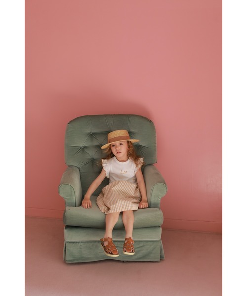 StompStamp（ストンプスタンプ）の「ワンピース KIDS White×Yellow チェック【AJUGA.×LEE】（ワンピース・キッズ・ホワイト・80ｃｍ/90cm/110cm/100cm/120cm/130cm）」の2枚目の写真