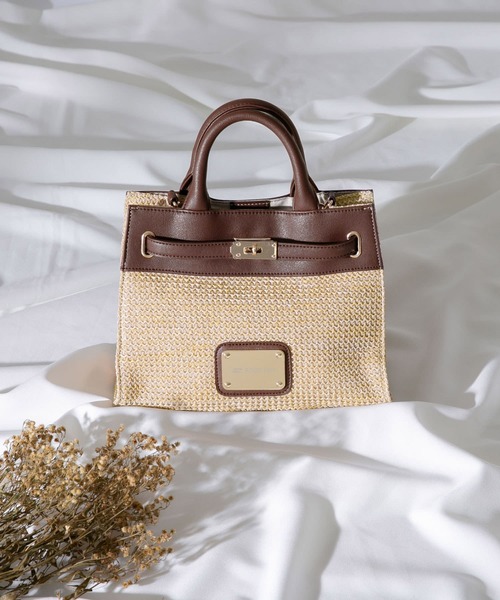 RODE SKO（ロデスコ）の「MIEP 異素材スクエアバッグ∴（トートバッグ・レディース・ホワイト/ブラック/ブラウン・ONE）」の3枚目の写真