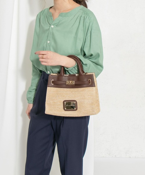 RODE SKO（ロデスコ）の「MIEP 異素材スクエアバッグ∴（トートバッグ・レディース・ホワイト/ブラック/ブラウン・ONE）」の4枚目の写真