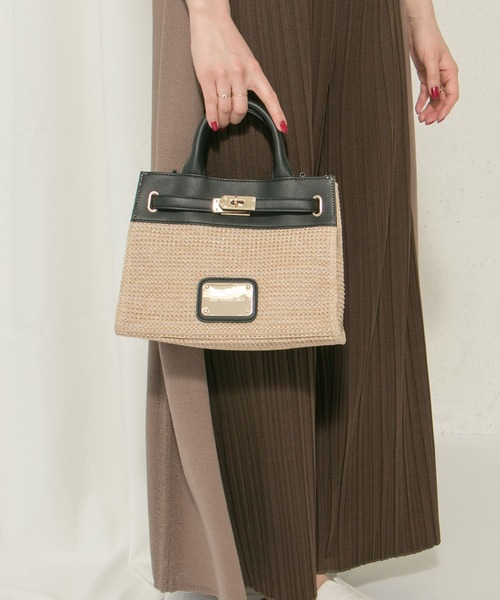 RODE SKO（ロデスコ）の「MIEP 異素材スクエアバッグ∴（トートバッグ・レディース・ホワイト/ブラック/ブラウン・ONE）」の20枚目の写真