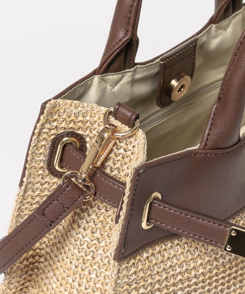 RODE SKO（ロデスコ）の「MIEP 異素材スクエアバッグ∴（トートバッグ・レディース・ホワイト/ブラック/ブラウン・ONE）」の7枚目の写真