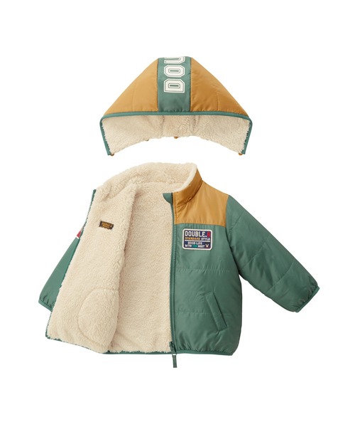DOUBLE_B(ダブルビー)の「ボアリバーシブルジャンパー(その他アウター・キッズ・グリーン/オレンジ・80cm/90cm/110cm/100cm/120cm/130cm/140cm/150cm)」の6枚目の写真