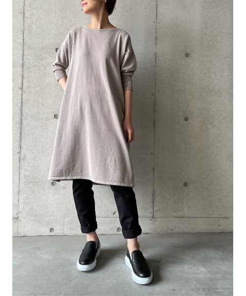 BEARDSLEY（ビアズリー）の「ミュージアムプリントニットワンピース（ワンピース・レディース・ベージュ/グレー・FREE）」の8枚目の写真