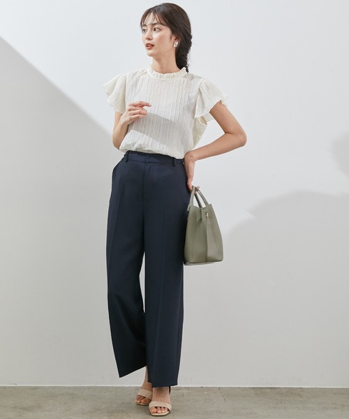 ROPE' PICNIC（ロペピクニック）の「【マシンウォッシャブル】リネン調センタープレスクロップドパンツ（その他パンツ・レディース・グレー/ネイビー/ピンク系その他2・38/40）」の18枚目の写真