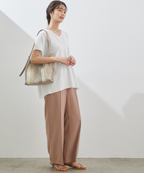 ROPE' PICNIC（ロペピクニック）の「【マシンウォッシャブル】リネン調センタープレスクロップドパンツ（その他パンツ・レディース・グレー/ネイビー/ピンク系その他2・38/40）」の6枚目の写真