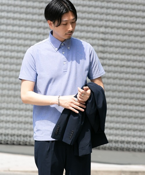 URBAN RESEARCH DOORS(アーバンリサーチドアーズ)の「LIFE STYLE TAILOR ボタンダウン半袖プルオーバー(ポロシャツ・メンズ・ホワイト/ネイビー/ブルー/グリーン・MEDIUM/LARGE)」の4枚目の写真