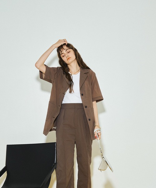 PUBLIC TOKYO（パブリックトウキョウ）の「シアーハーフシャツジャケット（シャツ/ブラウス・レディース・ブラウン/イエロー/ブルー/インディゴブルー・FREE）」の9枚目の写真