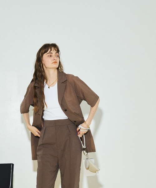 PUBLIC TOKYO（パブリックトウキョウ）の「シアーハーフシャツジャケット（シャツ/ブラウス・レディース・ブラウン/イエロー/ブルー/インディゴブルー・FREE）」の8枚目の写真