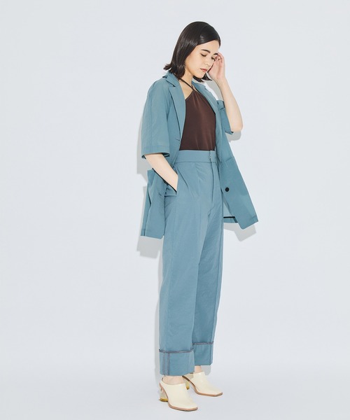 PUBLIC TOKYO（パブリックトウキョウ）の「シアーハーフシャツジャケット（シャツ/ブラウス・レディース・ブラウン/イエロー/ブルー/インディゴブルー・FREE）」の13枚目の写真