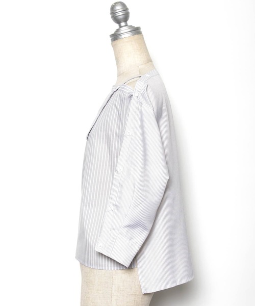 AS KNOW AS PINKY（アズノゥアズピンキー）の「ストラなポチポチブラウス（シャツ/ブラウス・レディース・グレー/サックスブルー・FREE）」の5枚目の写真