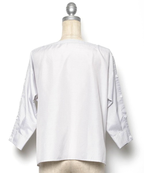 AS KNOW AS PINKY（アズノゥアズピンキー）の「ストラなポチポチブラウス（シャツ/ブラウス・レディース・グレー/サックスブルー・FREE）」の6枚目の写真