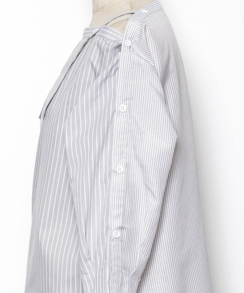 AS KNOW AS PINKY（アズノゥアズピンキー）の「ストラなポチポチブラウス（シャツ/ブラウス・レディース・グレー/サックスブルー・FREE）」の8枚目の写真