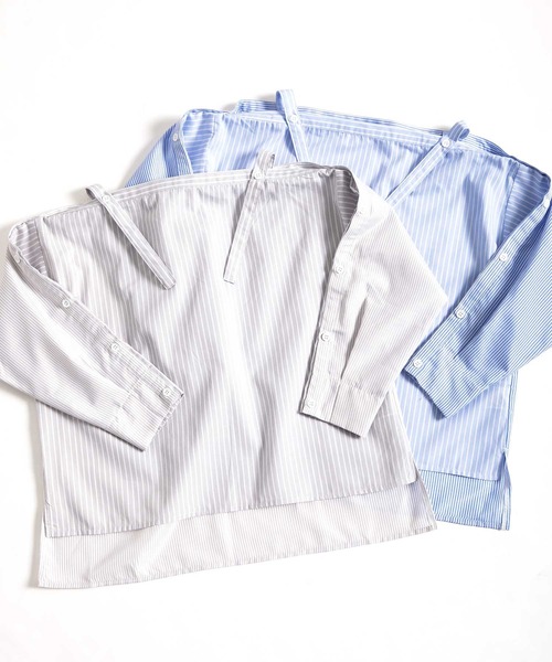 AS KNOW AS PINKY（アズノゥアズピンキー）の「ストラなポチポチブラウス（シャツ/ブラウス・レディース・グレー/サックスブルー・FREE）」の18枚目の写真