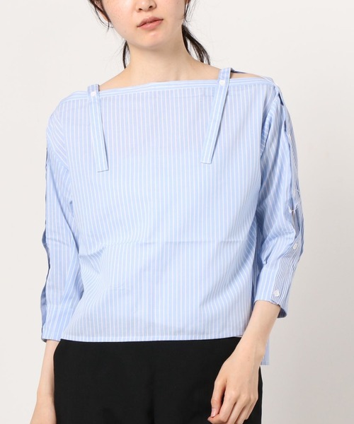 AS KNOW AS PINKY（アズノゥアズピンキー）の「ストラなポチポチブラウス（シャツ/ブラウス・レディース・グレー/サックスブルー・FREE）」の22枚目の写真