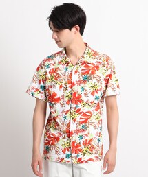 adabat（アダバット）の「◆【UVカット/防透け】トロピカルリーフデザイン 半袖シャツ（シャツ/ブラウス・メンズ）」