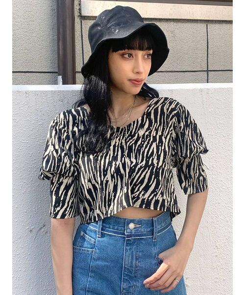 EMODA（エモダ）の「バックオープンショートトップ（シャツ/ブラウス・レディース・ホワイト/ブラック/グレー/その他/オレンジ・FREE）」の5枚目の写真