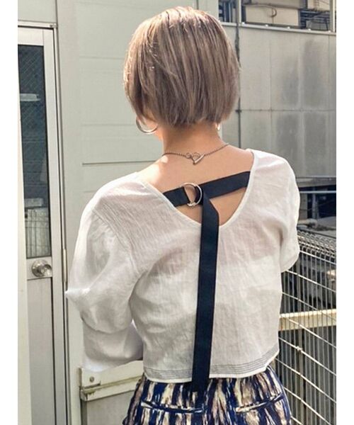 EMODA（エモダ）の「バックオープンショートトップ（シャツ/ブラウス・レディース・ホワイト/ブラック/グレー/その他/オレンジ・FREE）」の8枚目の写真