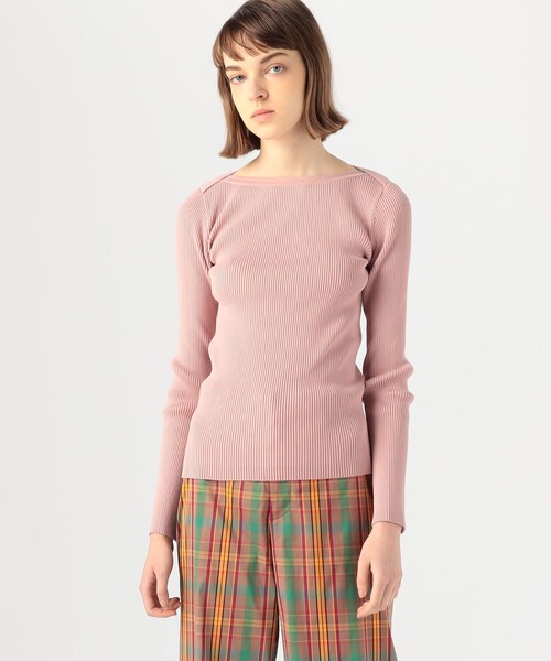 TOMORROWLAND (トゥモローランド)の「コットンリブ ボートネックプルオーバー(ニット/セーター・レディース・ライトブルー/ネイビー/ライトピンク/ライトベージュ/ブルー系その他4・S)」の5枚目の写真