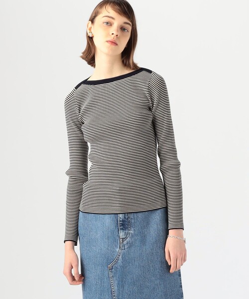 TOMORROWLAND (トゥモローランド)の「コットンリブ ボートネックプルオーバー(ニット/セーター・レディース・ライトブルー/ネイビー/ライトピンク/ライトベージュ/ブルー系その他4・S)」の4枚目の写真