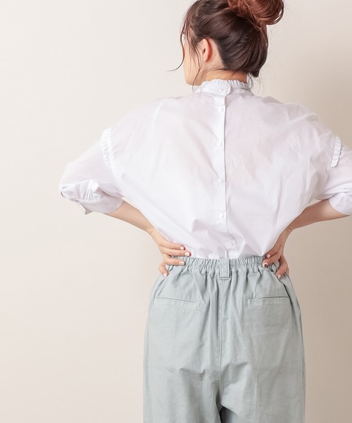 PUAL CE CIN（ピュアルセシン）の「【Du noir・WEB限定】2WAYフリルブラウス（シャツ/ブラウス・レディース・ホワイト/ブルー/ブラック・FREE）」の2枚目の写真