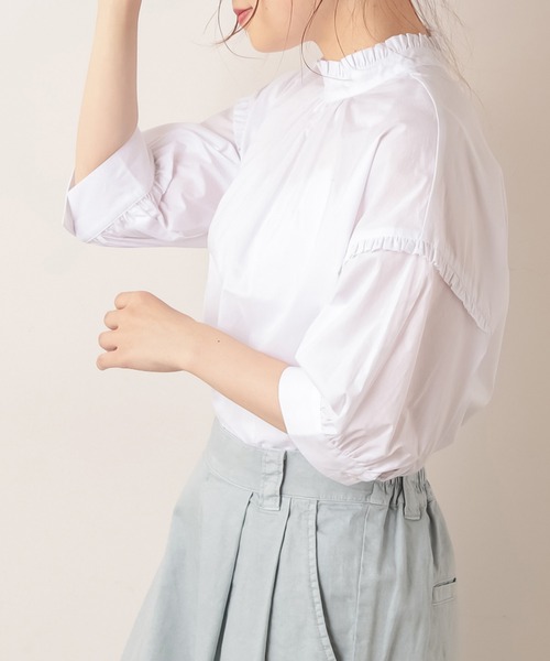 PUAL CE CIN（ピュアルセシン）の「【Du noir・WEB限定】2WAYフリルブラウス（シャツ/ブラウス・レディース・ホワイト/ブルー/ブラック・FREE）」の6枚目の写真